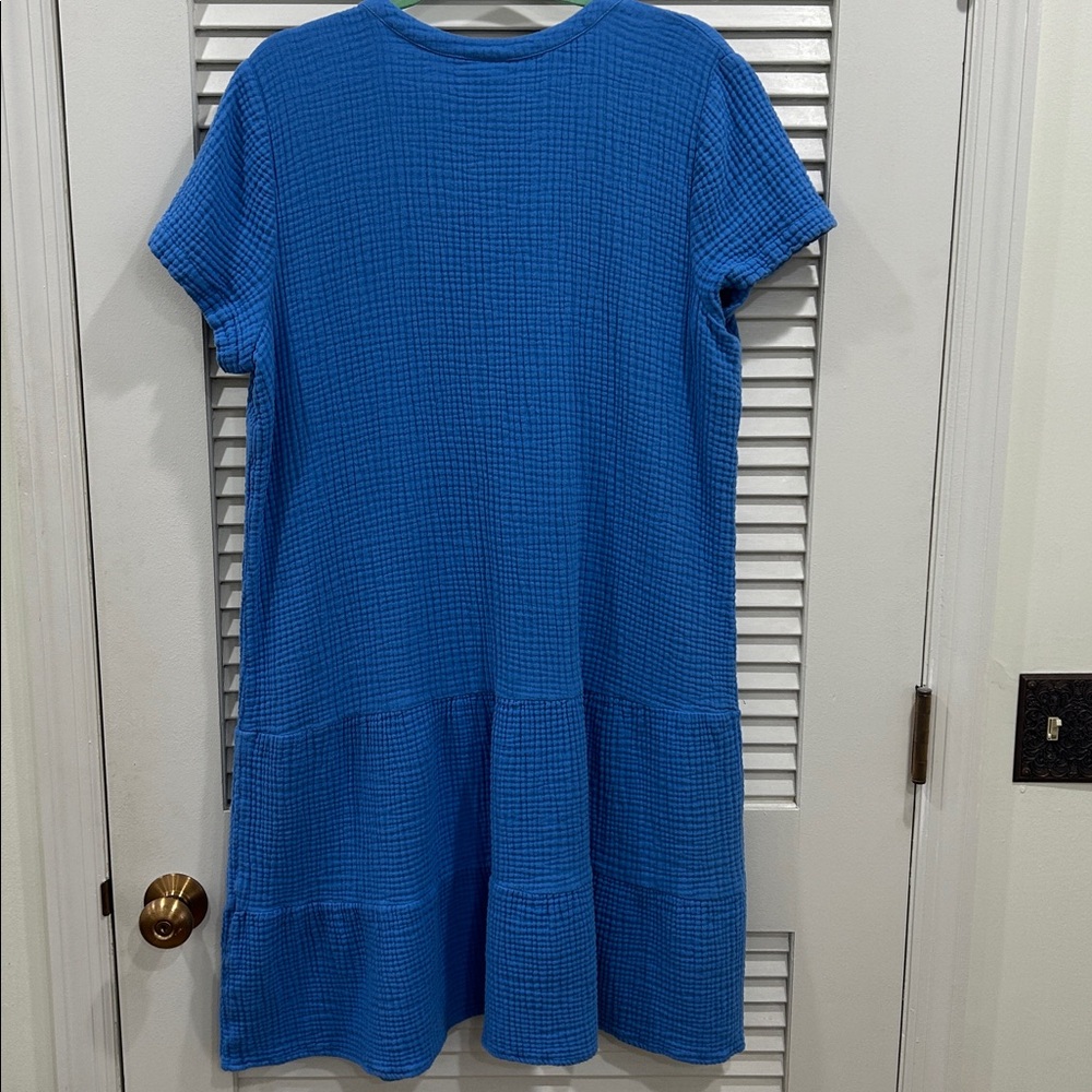 J Jill Cotton Gauze Drop Waist Dress - Picture 3 of 9